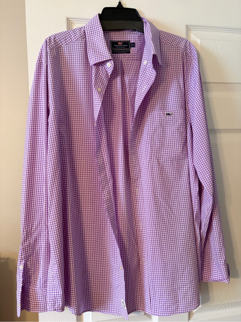 Vineyard Vines Men's Lavender Gingham Dress Shirt